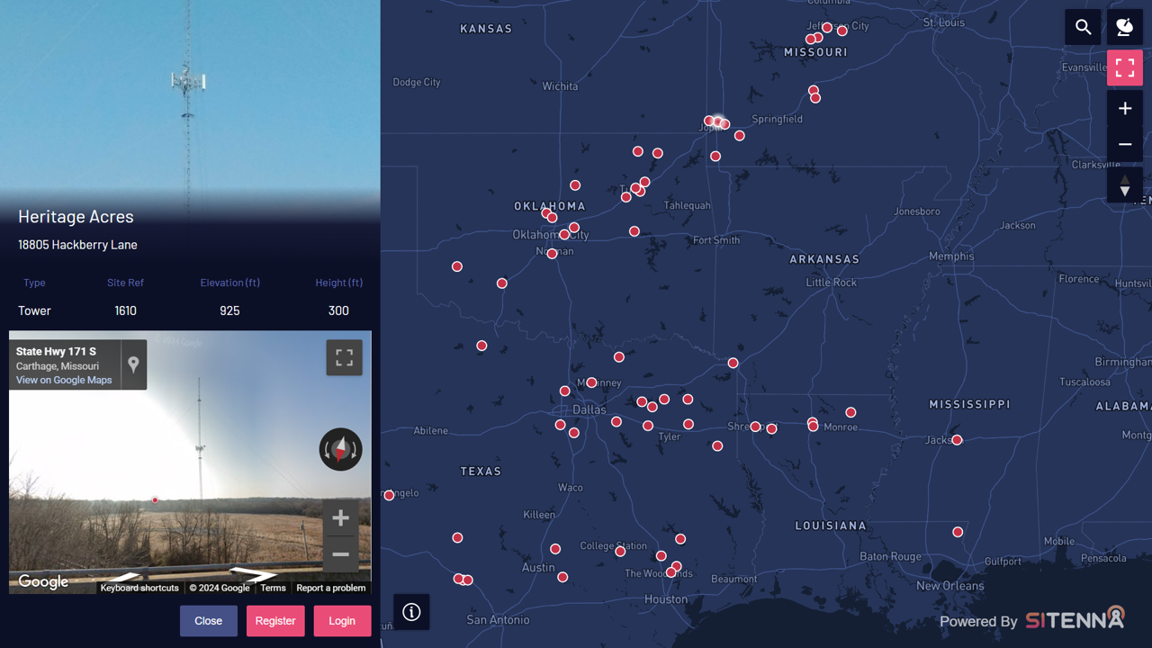 Sitenna dashboard interface